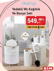OKYANUS HOME YEDEKLİ WC KAĞITLIK VE BANYO SETİ 6 PARÇA